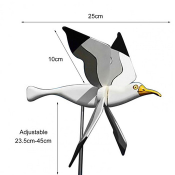 Lovely Seagull Windmill Craft Model Windmill with Holder Fine Craftsmanship Metal Seagull Shape Windmill