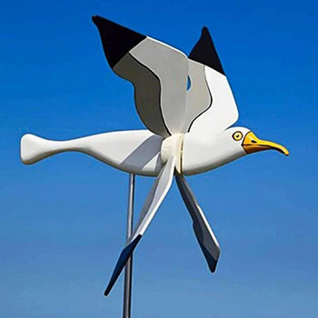 Lovely Seagull Windmill Craft Model Windmill with Holder Fine Craftsmanship Metal Seagull Shape Windmill
