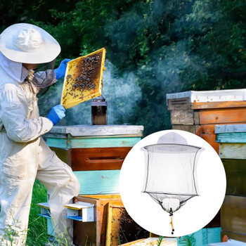 Καπέλο Beekeeping Veilkeeping Anti Beekeeper Ένθετο Επαγγελματικό συρμάτινο πλέγμα κουνουπιών Λευκό δίχτυ προστασίας προσώπου