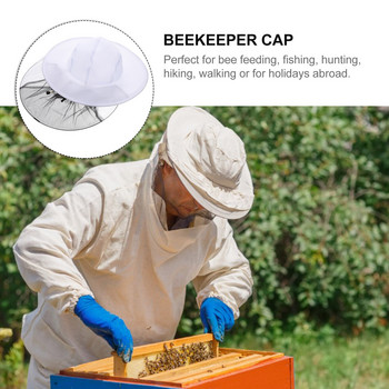 Шапка Beekeeping Veilkeeping Anti Beekeeper Inset Професионална телена мрежа против комари с висока видимост Шапка Бяла протекторна мрежа за лице
