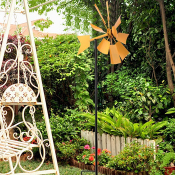 1 бр. Windower Spinner Декоративна вятърна мелница Декоративна желязна вятърна мелница Yard Plug-In Winnower Garden Wind Spinner Ornament