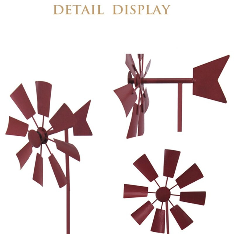 1vnt vėjo suktuko dekoratyvinis vėjo malūno dekoratyvinis geležinis vėjo malūno kiemo įkraunamas Winnower sodo vėjo suktuko ornamentas