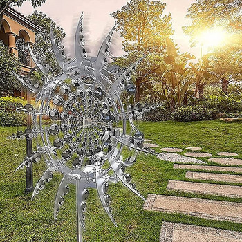 Μοναδικός και μαγικός μεταλλικός ανεμόμυλος Wind Spinners Κήπος Τετράγωνο Κέντρο Διακόσμηση Ανεμοπαγίδες Εξωτερικός Περιστρεφόμενος Μεταλλικός Ανεμόμυλος