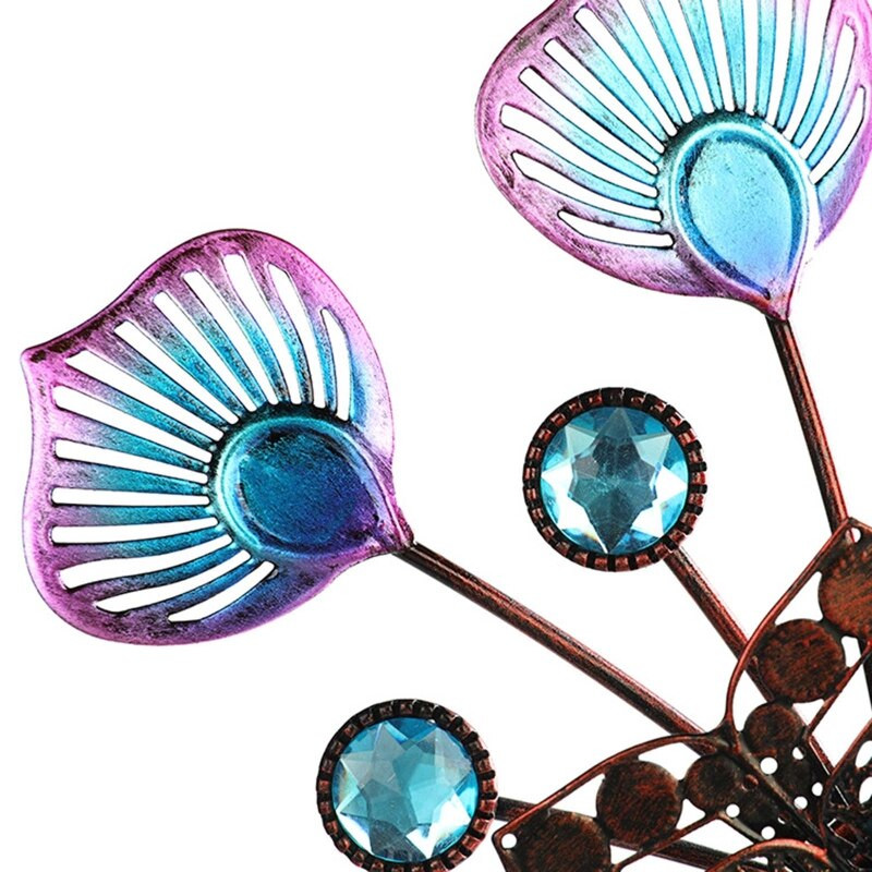 Kalto metalo spalvingas povo uodegos vėjo malūnas tuščiaviduris vėjo suktukas, skirtas vidaus lauko sodo kiemo vejos dekoravimui