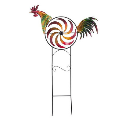 90 * 36 cm gaidžio metalo vėjo malūno dekoracija spalvinga gyvūno gaidžio išskirtinė meno krūva lauko sodo vejos kiemo ornamentas