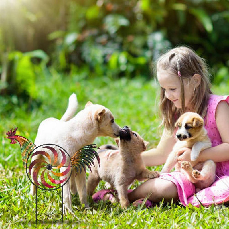 90 * 36 cm gaidžio metalo vėjo malūno dekoracija spalvinga gyvūno gaidžio išskirtinė meno krūva lauko sodo vejos kiemo ornamentas