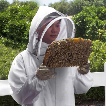 Висококачествено пчеларско облекло Костюм Защитно мрежесто яке Пчеларско яке с шапка Палто против пчели Пчеларски консумативи