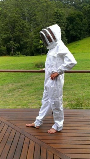 Голям Пчеларски костюм за цялото тяло Професионално облекло за защита от пчели Воал Ръкавици за спиране Шапка Пчеларско оборудване Високо качество 3