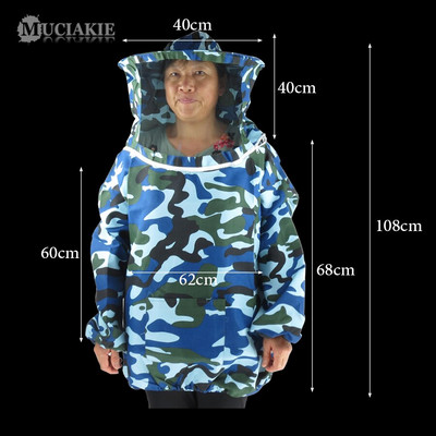 MUCIAKIE Čerstvé maskovacie ochranné oblečenie proti včelám, vetrané včelie obleky pre včelárov, mužov a ženy, včelárske oblečenie