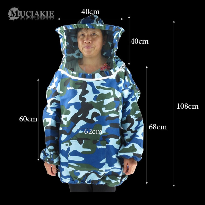 MUCIAKIE Čerstvé maskovacie ochranné oblečenie proti včelám, vetrané včelie obleky pre včelárov, mužov a ženy, včelárske oblečenie