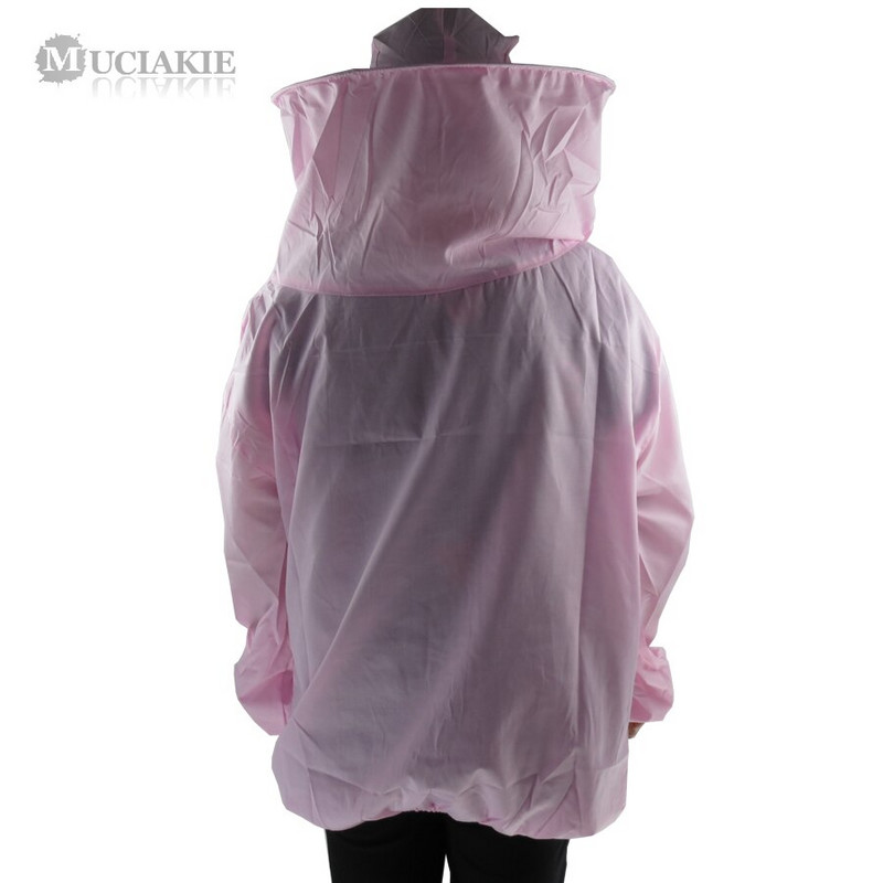 MUCIAKIE Ružová nová včelárska bunda s čiernou závojovou kapucňou, včelárske ochranné oblečenie, priedušný proti včelím polovičný oblek