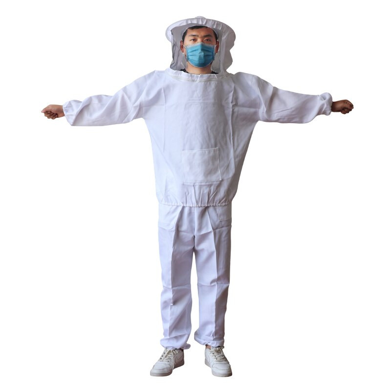 Celotelové včelárske oblečenie, profesionálni včelári, ochrana včiel, včelársky oblek, bezpečnostný závoj, klobúk, šaty, vybavenie na celé telo.