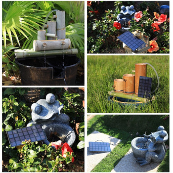 Αντλία ηλιακού σιντριβανιού AISITIN, με 6 ακροφύσια και σωλήνα νερού 4 ποδιών, ηλιακή αντλία για λουτρό πουλιών, λίμνη, κήπο και άλλα μέρη