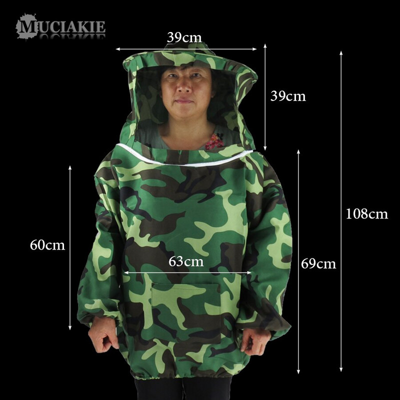 MUCIAKIE Tradičná maskálová včelárska bunda, ochranné oblečenie proti včelám, vetrané včelie obleky, univerzálne oblečenie pre mužov a ženy