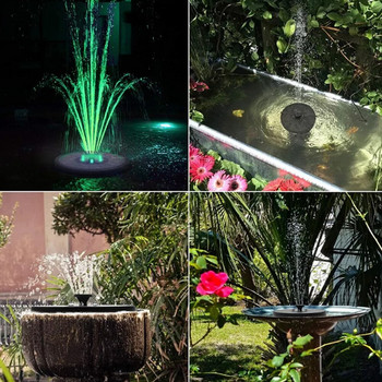 Плаващ фонтан, захранван от слънчева енергия, градински водопад, фонтан, водна помпа, басейн, езерце, баня за птици, слънчев панел, захранван с градинска декорация