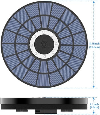 AISITIN Solar Fountain 5,5W με έγχρωμο φως LED και μπαταρία 2000mAh, 7 ακροφύσια Solar Bird Bath Fountain, για εξωτερικούς χώρους, κήπο