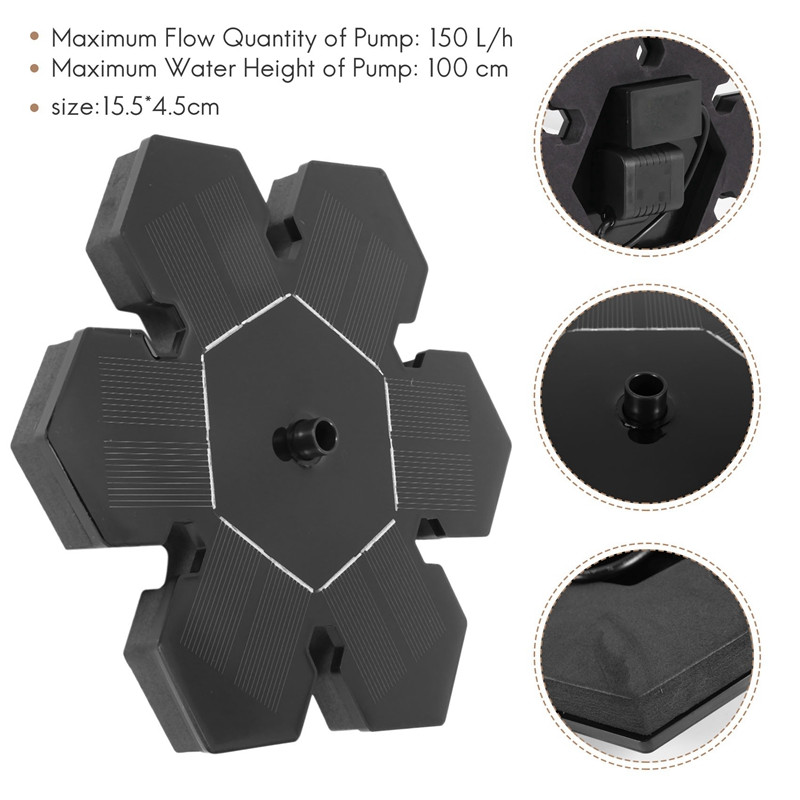 Napelemes szökőkút szivattyú Napenergiával működő madárfürdő szökőkút szivattyú napelem készlet vízszivattyú kültéri öntöző búvárszivattyú