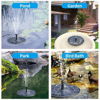 Solar Power Αντλία Συντριβανιού Solar Fontein Bird Fountain Water Floating Fountain Pond Garden Patio Decor Διακόσμηση γκαζόν 16cm