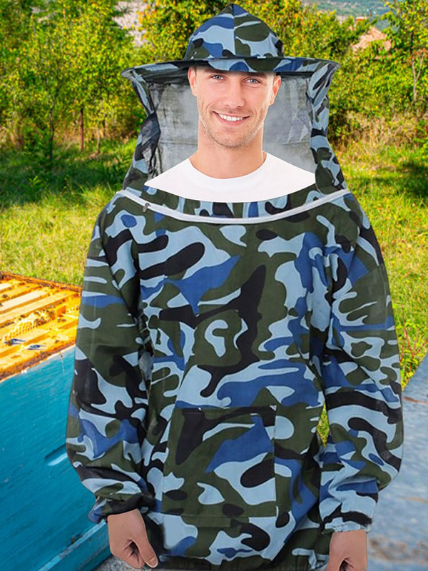 Včelársky oblek, profesionálny biely včelársky oblek, sveter s plášťom a závojom, včelárska bunda, oplotenie, závoje s kapucňou.