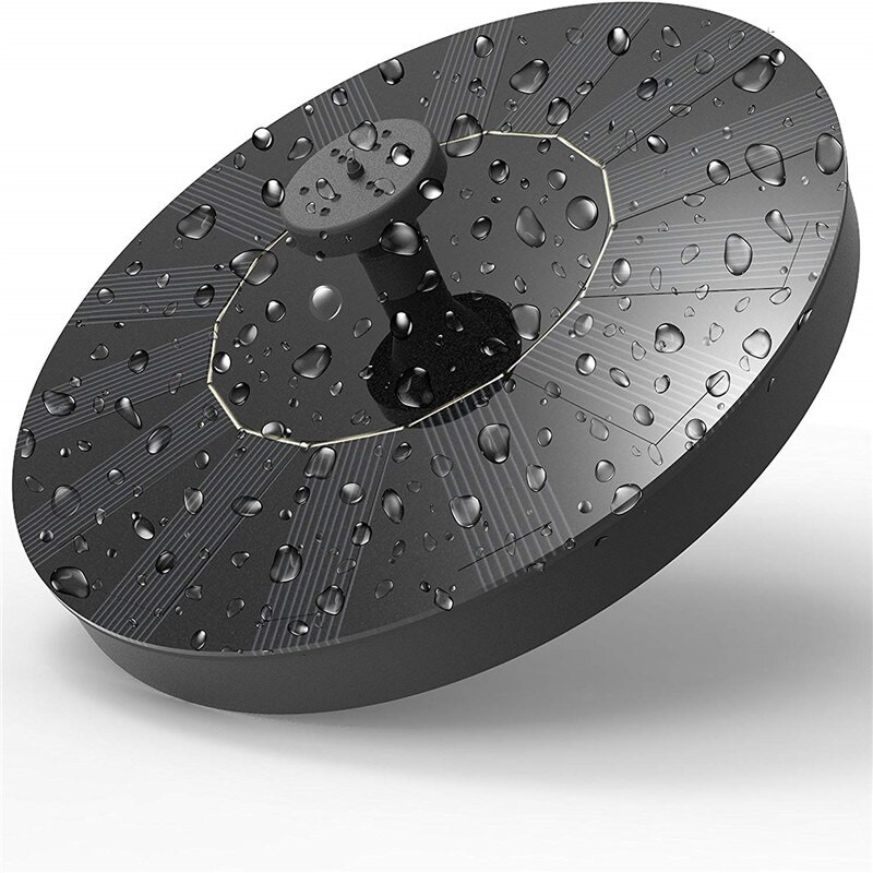 Nové solárne čerpadlo na vodnú fontánu, solárna fontána, vtáčia fontána, vodná plávajúca fontána, jazierko, záhradná terasa, dekorácia trávnika