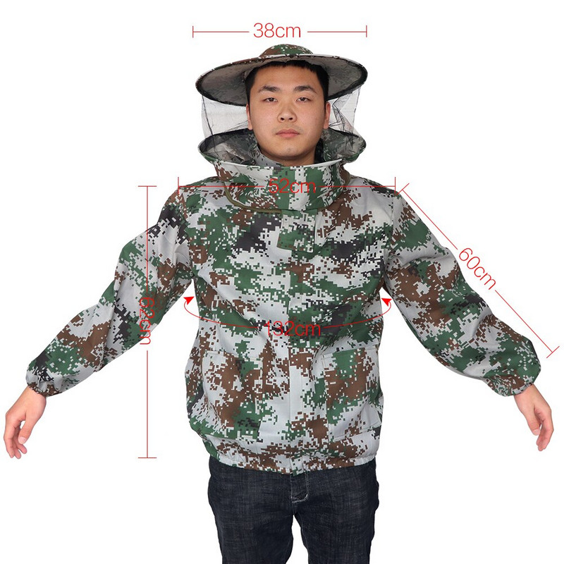 Ochranné oblečenie pre včelárov v maskovacích farbách, včelársky oblek, ochrana proti uhryznutiu, unisex, ochranné rukavice na včelárstvo