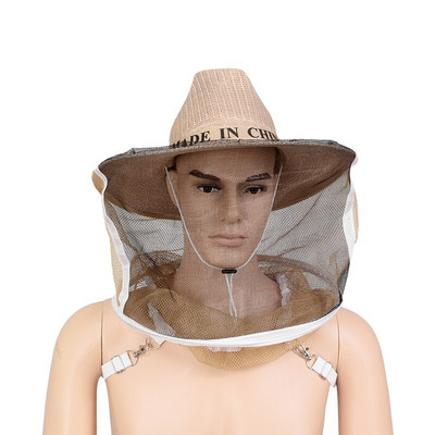 1vnt Bitininkystės kepurė Cowboy Bee Cap nuo uodų kepurė nuo saulės Apsauginė kepurė nuo saulės