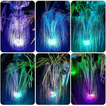 18cm LED Solar Waterfall Fountain Floating Solar Powered Water Fountain Pump for Birdbath Pond Pool Fish Tank Outdoor Garden