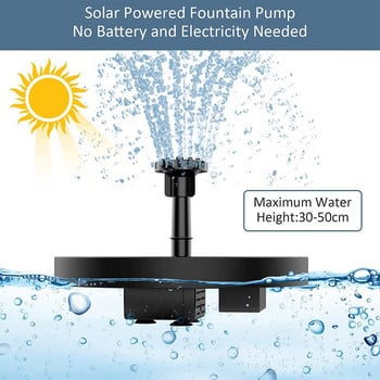 18cm LED Solar Waterfall Fountain Floating Solar Powered Water Fountain Pump for Birdbath Pond Pool Fish Tank Outdoor Garden