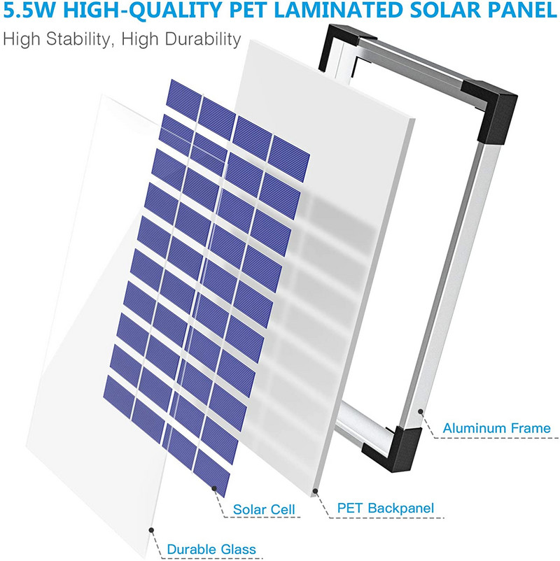 AISITIN 5,5 W saulės fontano siurblys, įmontuotas 1500 mAh akumuliatorius, saulės vandens siurblys, plūduriuojantis fontanas su 6 antgaliais, paukščių voniai ir kt.