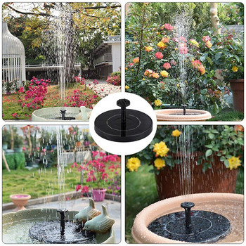 Solar Floating Spary Fountain Bird Bath with LED Light Outdoor Pond Waterfall Garden Decoration Solar Solar with 6 Sprinklers