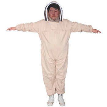 Професионален памучен анти-пчелен костюм Пчеларско облекло за цялото тяло, престилка Облекло Пчеларски защитни инструменти за пчеларство