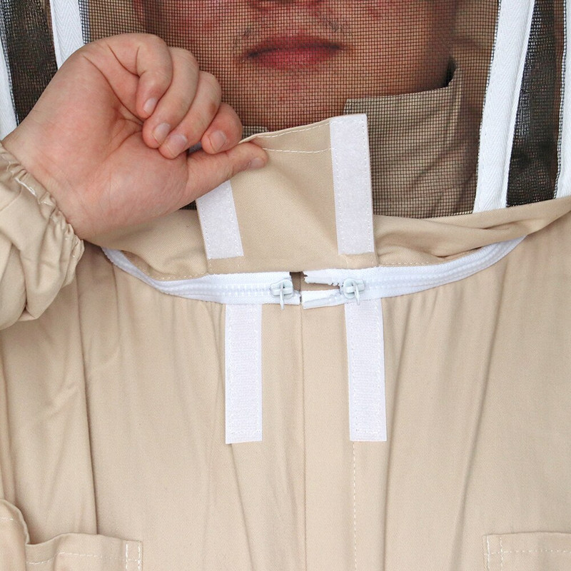 Profesionálny bavlnený protivčelí oblek, včelárske oblečenie na celé telo, ochranné oblečenie na včelárstvo a včelárske nástroje.