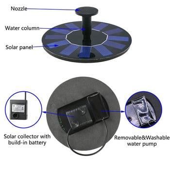 Solar Powered Fountain Pump Easy Assemble Solar Bird Bath Fountain Pump for Pond Pool Fish Tan Aquarium Garden Water Decor