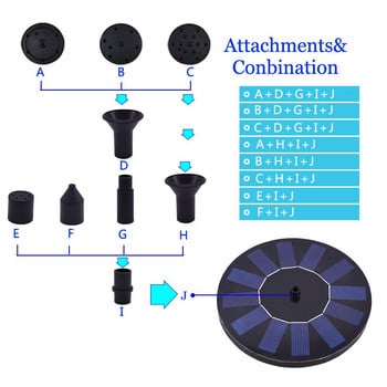 Solar Powered Fountain Pump Easy Assemble Solar Bird Bath Fountain Pump for Pond Pool Fish Tan Aquarium Garden Water Decor