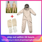 2021 m. Naujas profesionalus vėdinamas viso kūno bitininkystės kostiumas su odinėmis pirštinėmis Kavos žalia spalva