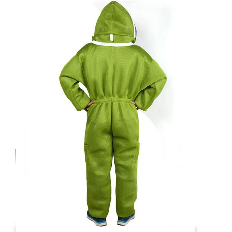 2021 m. Naujas profesionalus vėdinamas viso kūno bitininkystės kostiumas su odinėmis pirštinėmis Kavos žalia spalva