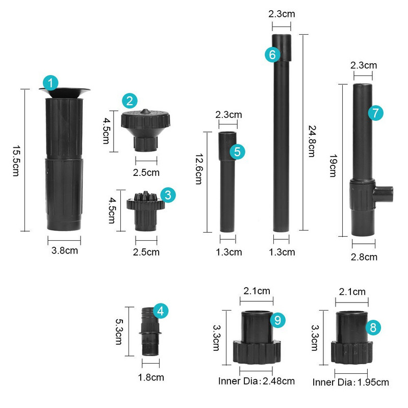 1 komplekt Purskkaevu pihustipea komplekt Aia tiigi õues kose purskkaevu otsiku otsik tiigipumba jaoks Linnuvanni aiakujundus