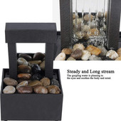 Zen vidinis fontanas LED apšvietimas biuro darbalaukio fontano vandens dekoravimas Lucky Feng Shui baseino įkurdinimo dovana draugams