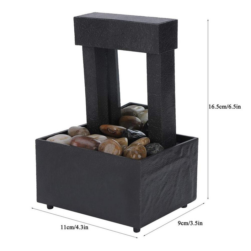 Zen vidinis fontanas LED apšvietimas biuro darbalaukio fontano vandens dekoravimas Lucky Feng Shui baseino įkurdinimo dovana draugams