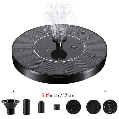 Solárna plávajúca fontána, vtáčia vanička, vodopád, fontána, bazén, jazierko, záhrada, terasa, vonkajšia dekorácia, vodné čerpadlo napájané solárnym panelom