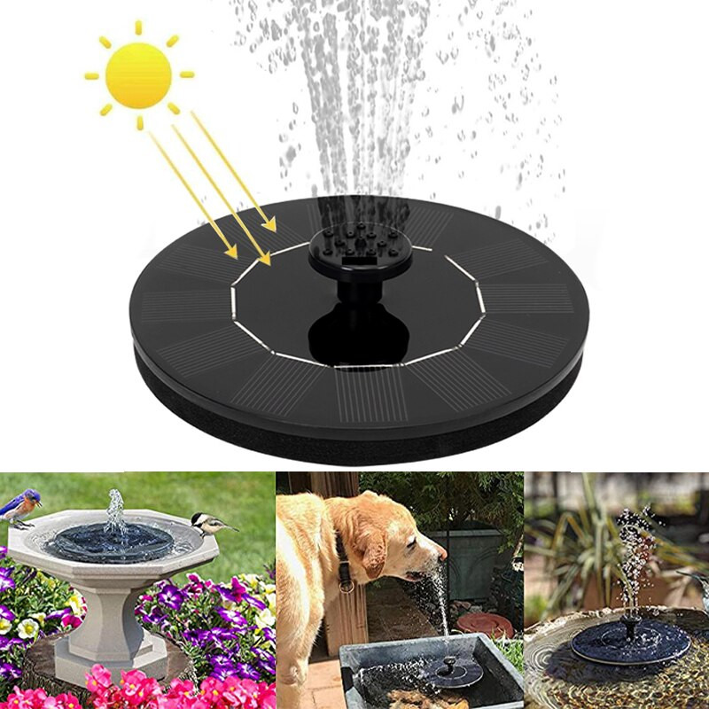 Saulės energija plaukiojantis fontanas Paukščių vonia Krioklys Fontanas Baseinas Tvenkinys Sodas Patio lauko apdaila Varomas vandens siurblys Saulės baterija