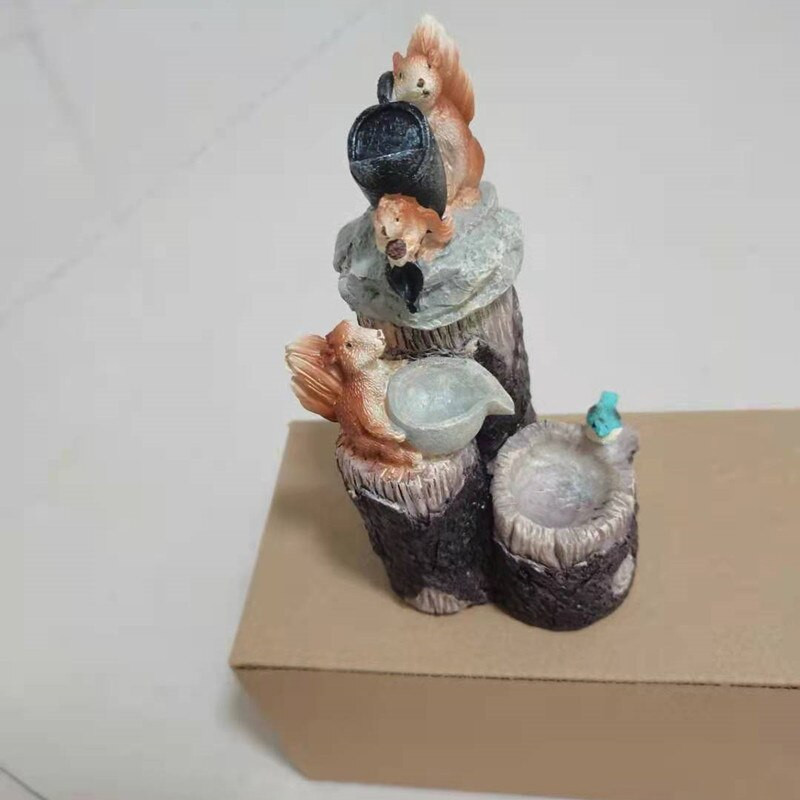 Fontano sodo dekoravimas Anties saulės energijos dervos terasa su LED šviesa voverės sodo dekoravimas lauko imitacinis dekoravimas