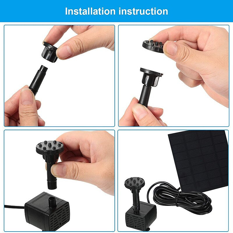 Saulės sodo fontanas PumpGarden vandens fontanas Baseinas saulės sodo fontanas krioklys lauko paukščių vonia tekančio vandens fontanas