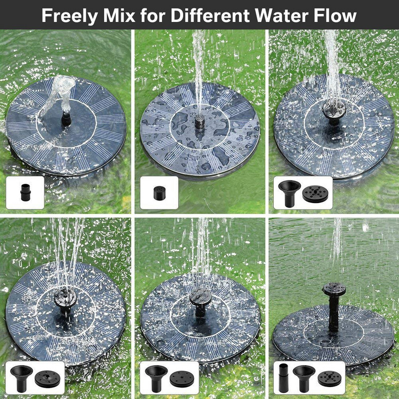 Plávajúca solárna fontána Vodná fontána Solárna napájaná solárnymi panelmi Fontána Vodné čerpadlo Jazierko Bazén Záhradná dekorácia