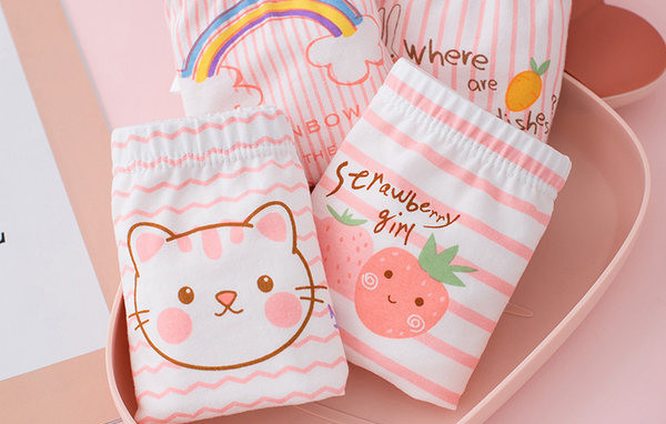 4 bokserių komplektas mergaitėms su aplikacija ir užrašu