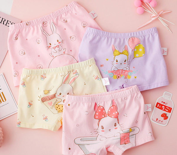 4 bokserių komplektas mergaitėms su aplikacija ir užrašu