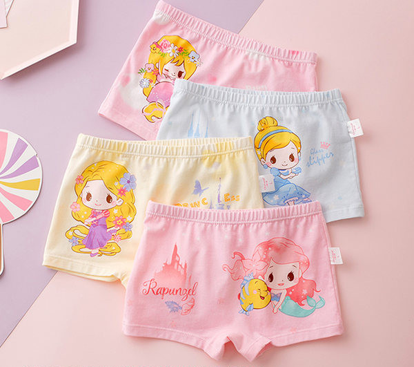 4 bokserių komplektas mergaitėms su aplikacija ir užrašu