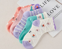 5 kojinių rinkinys mergaitėms su kelių spalvų siuvinėjimais