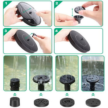 13/18CM Σιντριβάνι Solar Floating Waterfall Fountain Pool Pond Water Fountain Outdoor Bird Bath Panel Powered Garden Decoration