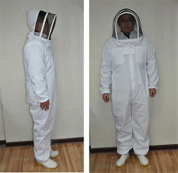 Ολόσωμη μελισσοκομική ενδυμασία Επαγγελματικοί μελισσοκόμοι Προστασία μελισσών Φόρεμα με καπέλο ασφαλείας Safty Veil All Body Equipment 2